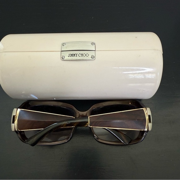 Jimmy Choo Black/Brown Sunglasses with Case - Picture 2 of 6